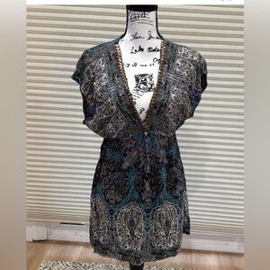 Multicolor Paisley Women's Top XL